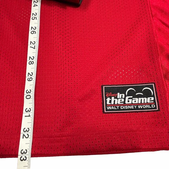 Disney World Jersey Mens Large Red Grumpy #7 In The Game Embroidered Football - Picture 10 of 15